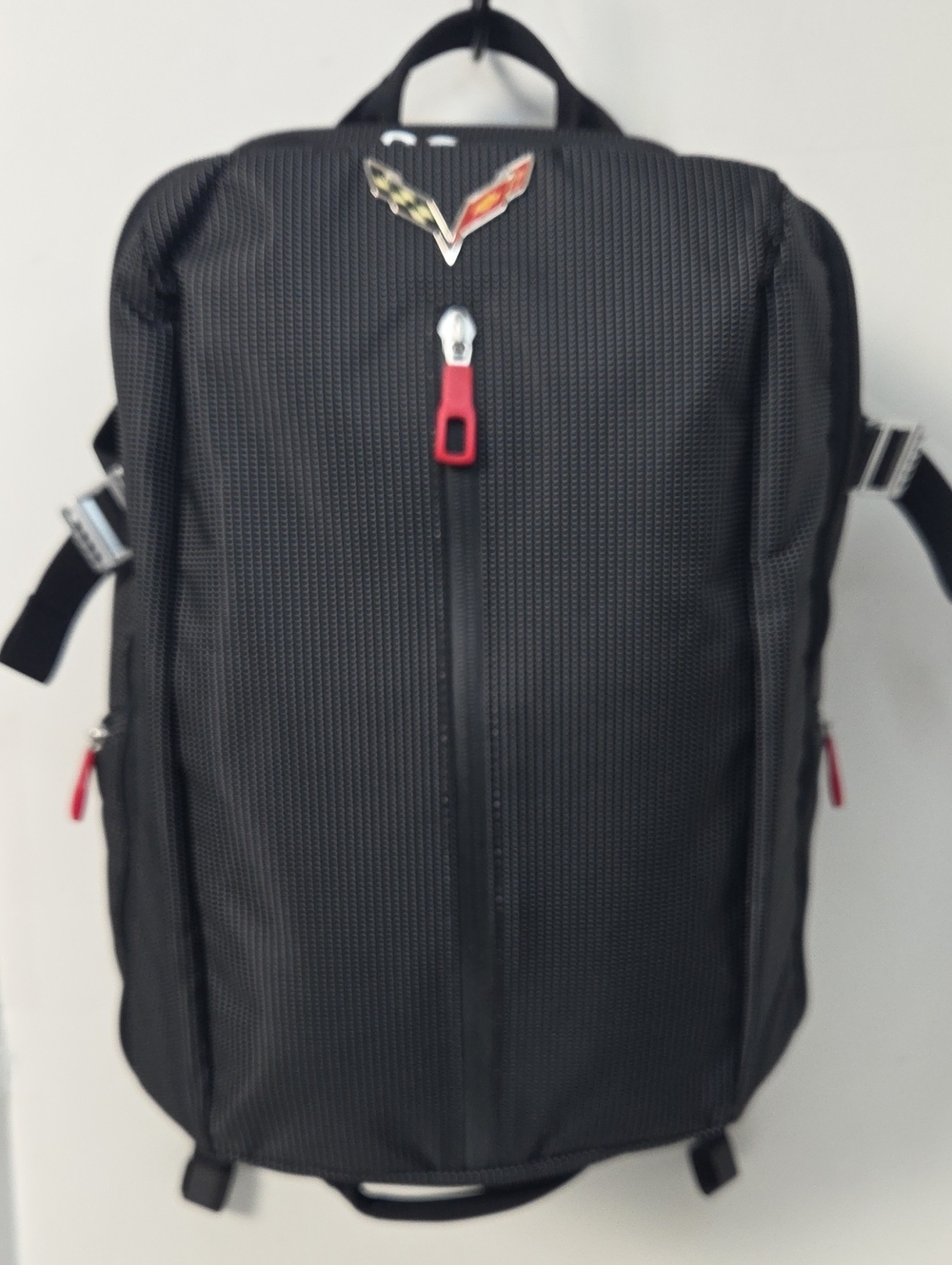 Chevrolet Corvette C7 Black Men's Everyday Backpack with Red Accents